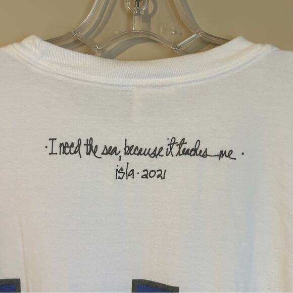 Comfort Colors White Isla South Padre Island TX Long Sleeve Crewneck Tee Size XL - Picture 6 of 8